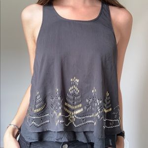 Embellished gray top